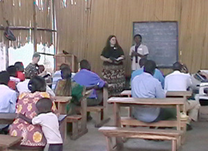 NLC mission team member teaching 
at New Life Academy