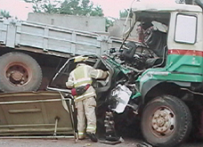 SEVO volunteer tending to a trapped victim